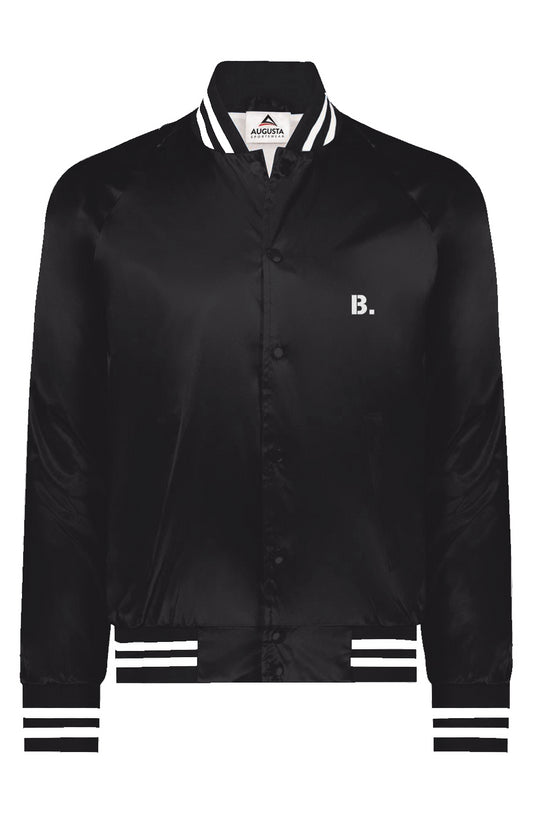 Satin Baseball Striped Jacket